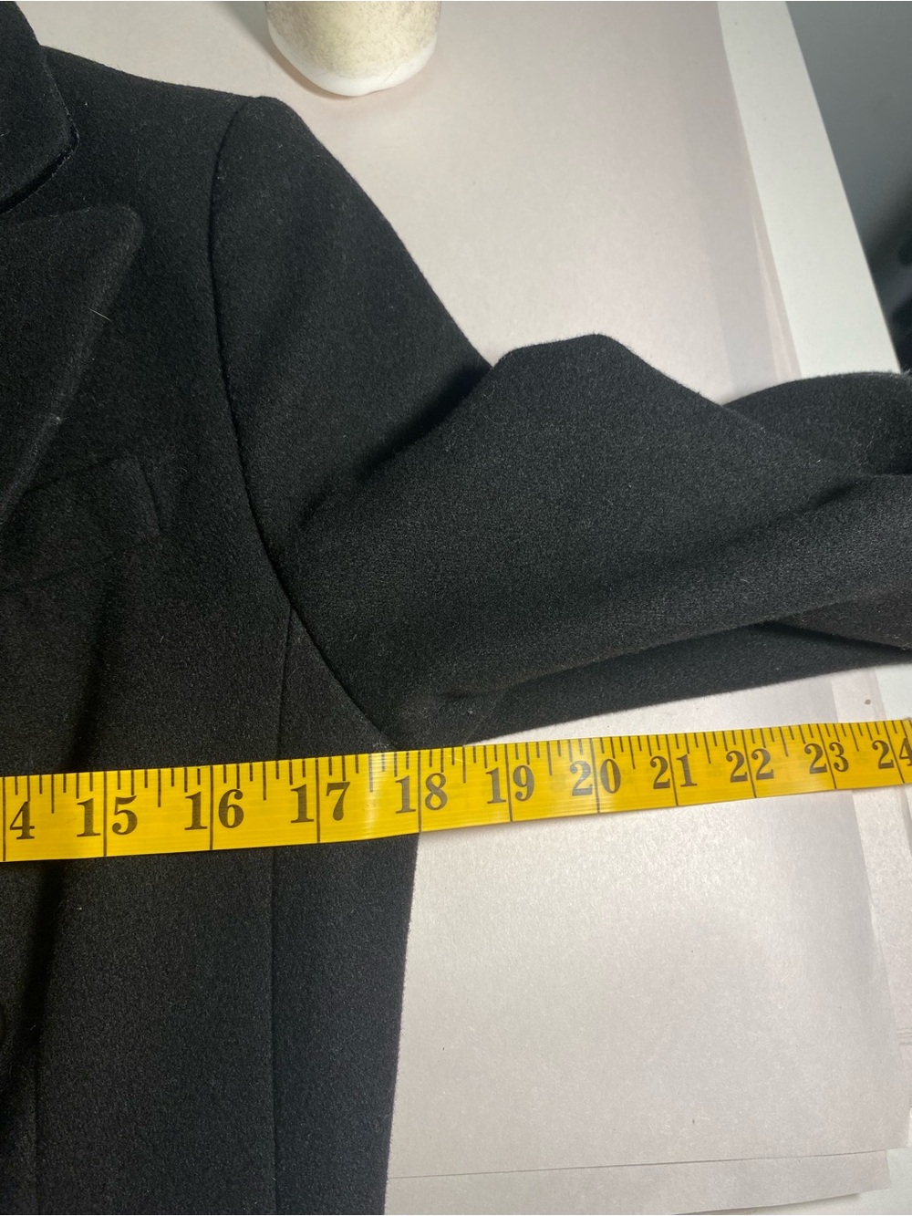 Mango Black Double-Breasted Wool Blend Trench Coat - Picture 5 of 9